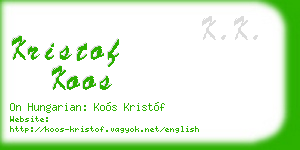 kristof koos business card